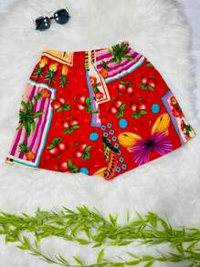 Women Shorts - 紅色 - 查看 2