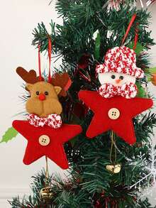 1個聖誕樹鐘擺飾!聖誕老人鐘形吊墜,適用於家居裝飾、窗戶、壁爐和牆面飾品