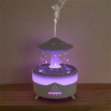 2024 New Raindrop Air Humidifier For Home, Aromatherapy Essential Oils Diffuser With Colorful Lights,USB Humidifiers Diffusers,Timing Function,Water Shortage Automatic Power Off,Small Fragrance Diffuser - White - View 6