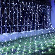 Curtain Light LED Fairy String Net Mesh Christmas Party Wedding New Year Garland Outdoor Garden Decoration Lights,Fishing Net Light, Garden Decoration Outdoor Street Wedding Party New Year Christmas Lights, Solar Fairy Lights Christmas Tree Halloween Thanksgiving Xams Valentines Birthday Decor String Light Waterproof, Greening Street Decorative Light