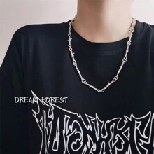 1 Pieza Nuevo Estilo Gótico Punk De Espino De Hierro, Estilo Hip Hop Americano Y Europeo Con Malla De Alambre Y Collar De Cadena De Espinas Para Hombres/mujeres