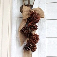 1pc 10m Natural Fiber Fabric Ribbon Burlap Diy Material For Christmas Tree Decoration, Gift Wrapping - Brown - View 7