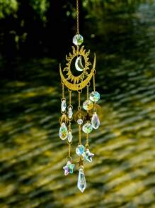 1入庭院陽光捕手,星月水晶風鈴,手工製作的戶外裝飾品,適用於庭院或花園 - 彩色 - 查看 5