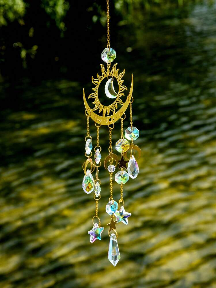 1 Miếng Sân vườn Đón nắng , Sao & Mặt trăng Pha lê Chuông gió , Thủ công Ngoài trời Đồ trang trí Đối với Sân Hoặc Sân vườn - Nhiều màu - Xem 5