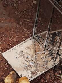 1pc Multifunctional Square Firewood Stove Outdoor Bbq Mini Grill Foldable Barbecue Rack For Camping, Kitchen Stuff - Silver - View 5