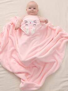 Coral Fleece Cute Cartoon Animal Hooded Bath Towel, Soft Absorbent Quick-Dry Bathrobe Cloak For Newborns, Toddlers, Infants, For Swimming And Bathing, 1pc