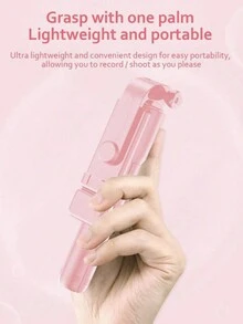 Palo Selfie Con Luz Led En Color Rosa - Rosa - Ver 3