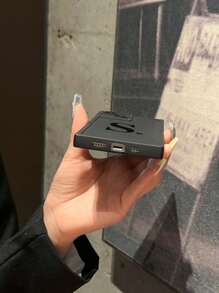 1入方形S字母印花手機殼，適用於蘋果手機 - 黑色 - 查看 4