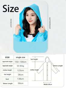 1 件成人時尚長 Eva 防水雨衣,男女通用,旅行,連帽,釣魚,露營,多種顏色可選