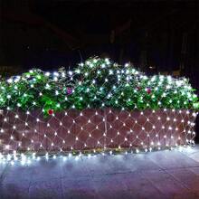 Curtain Light LED Fairy String Net Mesh Christmas Party Wedding New Year Garland Outdoor Garden Decoration Lights,Fishing Net Light, Garden Decoration Outdoor Street Wedding Party New Year Christmas Lights, Solar Fairy Lights Christmas Tree Halloween Thanksgiving Xams Valentines Birthday Decor String Light Waterproof, Greening Street Decorative Light