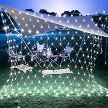 Curtain Light LED Fairy String Net Mesh Christmas Party Wedding New Year Garland Outdoor Garden Decoration Lights,Fishing Net Light, Garden Decoration Outdoor Street Wedding Party New Year Christmas Lights, Solar Fairy Lights Christmas Tree Halloween Thanksgiving Xams Valentines Birthday Decor String Light Waterproof, Greening Street Decorative Light