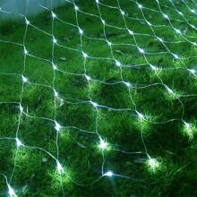 Curtain Light LED Fairy String Net Mesh Christmas Party Wedding New Year Garland Outdoor Garden Decoration Lights,Fishing Net Light, Garden Decoration Outdoor Street Wedding Party New Year Christmas Lights, Solar Fairy Lights Christmas Tree Halloween Thanksgiving Xams Valentines Birthday Decor String Light Waterproof, Greening Street Decorative Light
