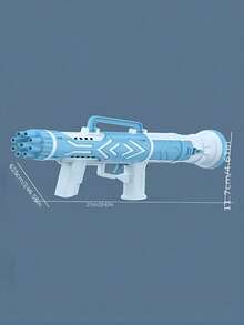 9-hole Gatling Bubble Gun Electric Kids Toy Blower With Handheld Rocket Launcher, Battery Operated - Blue - View 5