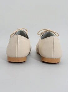 Giày da PU màu mơ mới 2023 dành cho nữ, thời trang, giản dị, chống trượt, đế ngoài thoải mái - Màu be - Xem 5