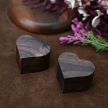 1 pieza Caja de joyería con ranura de doble anillo con forma de corazón para parejas, aniversario de boda dorado, Día de San Valentín, regalo de propuesta de Valentín