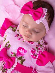 Baby Girls Rompers - Hot Pink - View 3