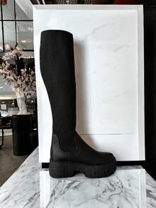 Botas De Calceta A La Rodilla De Suela Ancha MHILAN - Negro - Ver 5