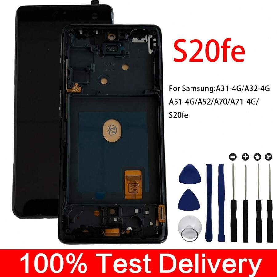 Pantalla LCD de repuesto compatible con Samsung Galaxy S20fe con ensamble de digitalizador de pantalla táctil - S20fe - Ver 1