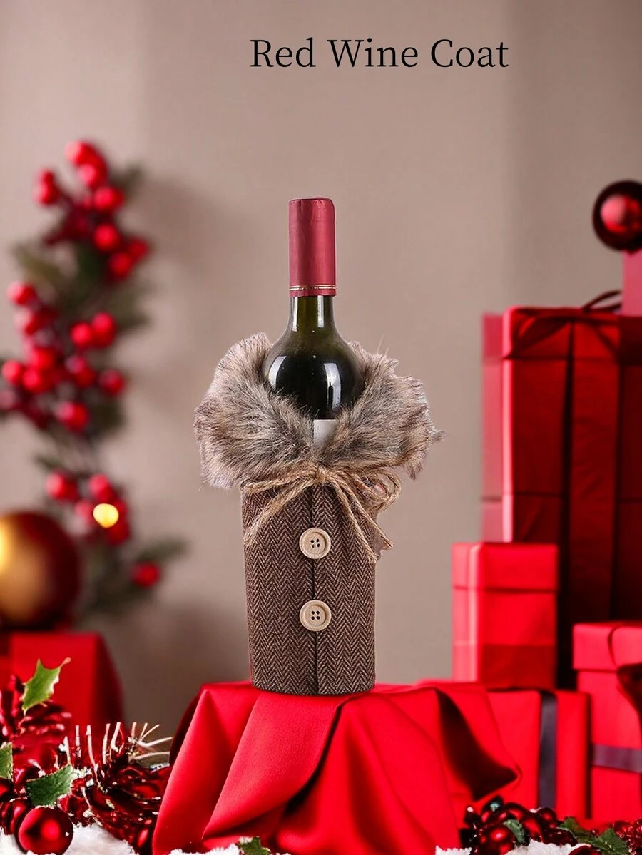 1入組高檔聖誕酒瓶套, 餐廳裝飾道具, 歐美風格酒袋