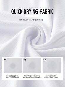 Men's Fitness Workout Sets Sports T-Shirt Lightweight Short Sleeve Top For Gym Running & Casual - White - View 4