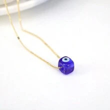 1入方形玻璃眼睛吊墜項鍊,適合作為女士禮物 - 方形 - 查看 15