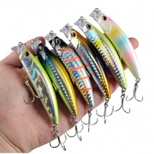 釣魚誘餌鱥魚誘餌8cm/10g釣魚餌,附帶6號鉤具 - 彩色 - 查看 3