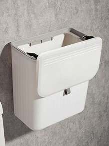 1pc New Light Luxury Minimalist Kitchen Wall Mounted Garbage Bin, Household Kitchen Waste Storage Bin, Bathroom Hanging Toilet Paper Storage Bin, Bathroom Wall Mounted Garbage Bin With Lid, Household Kitchen Large Hanging Office Kitchen Garbage Bin