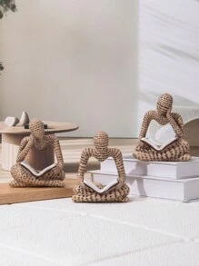 1pc Resin Abstract Reading Person Ornament Home Decoration - Multicolor - View 1