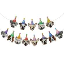 狗狗生日快樂的橫幅,寵物狗派對裝飾,狗臉生日橫幅,適用於寵物狗主題生日聚會裝飾 - 小狗 - 查看 1