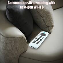 1pc Silicone Non-slip Protective Case For Fire Stick Alexa Voice Remote (pro) With Glow In The Dark Function, White - White - View 4