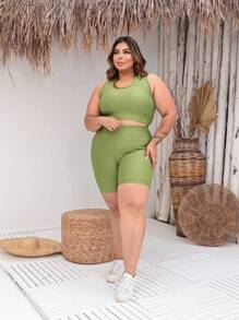 Plus Size Co-Ords - Mint Green - View 4