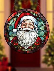 1 Pieza Adorno Colgante Decorativo Con Diseño De Santa Claus - Multicolor - Ver 3