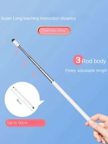 白色可伸縮觸控筆/金屬電容筆/伸縮指針/白板指針筆/手持示範工具/伸縮棒,兼容ipad和平板電腦 - 白色 - 查看 4