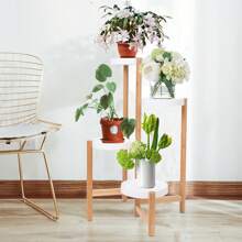 UNHO Corner Plant Stand Indoor, Plant Display Shelf Bamboo Plant Pot Stand Holder Tall Flower Stand Rack For Indoor Home Decor 3 Tier / 4 Tier - Beige - View 4
