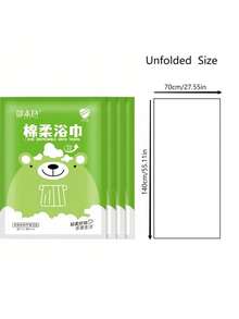 4入組白色一次性浴巾,柔軟便攜,包裝,不褪色,適合酒店、旅行、孕婦和嬰兒使用