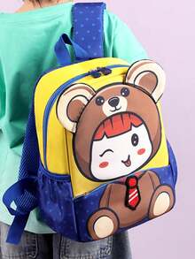 Cute Cartoon Children'S Shoulder Backpack, Shoulder Student Children'S Schoolbag Backpack Middle School Student Schoolbag Outdoor Daypack School Boys Girls Children 6-12 Years School Gift - Blue - View 5