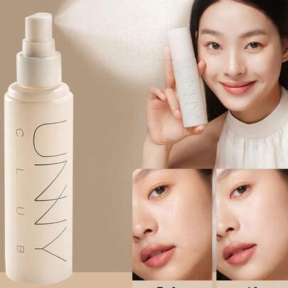 unny club 100毫升持久定妆喷雾，适合干性肌肤，哑光和水润妆效，保湿清爽，无油配方，不干燥，防水防汗