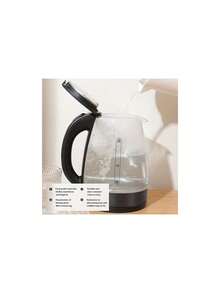 Hervidor Eléctrico De Vidrio De 1,8 L, Hervidor De Agua Ecológico De 1500 W con Led Iluminado - Negro - Ver 2