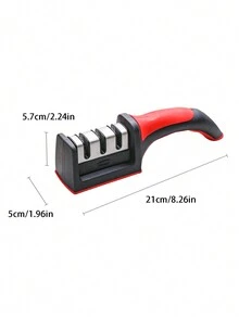 1pc Diamond Knife Sharpener, Modern Multifunction Knife And Scissor Sharpener Tool For Kitchen - Red - View 2