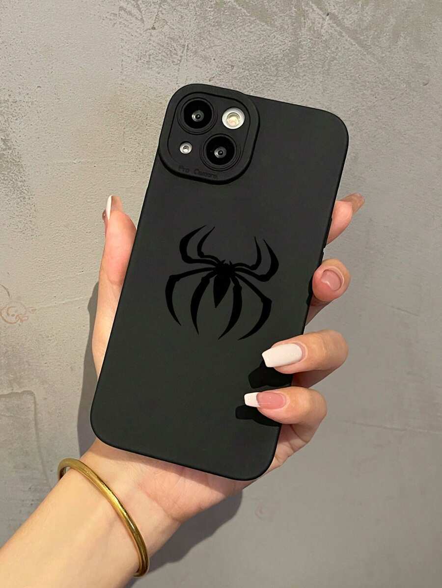 1 Vỏ bảo vệ toàn bộ ống kính nhện đen Vỏ điện thoại silicon tương thích với iPhone - Nhiều màu - Xem 1