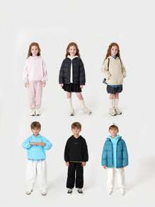 MARC&JANIE Boys' & Girls' Casual Fashion Loose Fit Letter Printed Hooded Sweatshirt For Sports, Autumn - Baby Pink - View 9