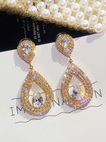 Rhinestone Water Drop Earrings
