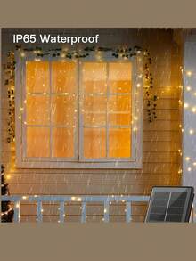 1 件 110 英尺 300led 太阳能供电仙女灯铜线灯串防水，是花园、树木、露台、圣诞节和派对的理想装饰，适用于小路、庭院、露台的户外花园照明