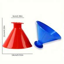 2pcs/Set Random Ice Scraper, Cone-Shaped Magic Car Ice Scraper, Can Be Used As Funnel Or Round Ice Scraper, Snow Shovel Tool - Apricot - View 2