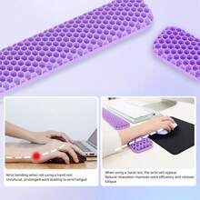 1set (2pcs) Natural And Minimalist Style Gray Tpe Keyboard Wrist Rest And Pad Set - Grey - View 7