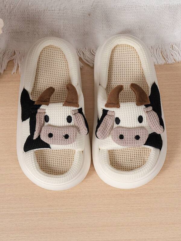 Children Spring/Summer Cute Cartoon Big Nose Cow Soft Bottom Non-Slip Slippers, Lightweight & Comfortable Indoor/Outdoor Wear