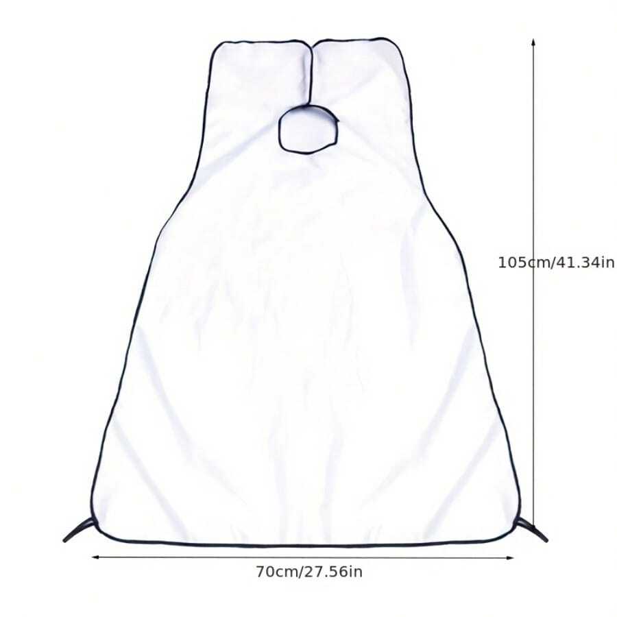 Men's Beard Shaving & Haircutting Bib Apron - White - View 1