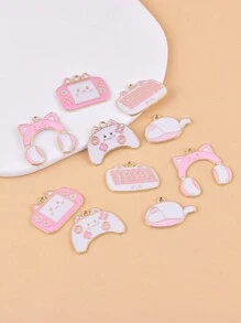 Pha trộn 10 cái/bộ Mặt trăng mặt trời Mèo Hợp kim kim loại Vật rủ xuống Thủ công Đồ trang sức Thiết kế DIY Làm - Nhiều màu - Xem 1