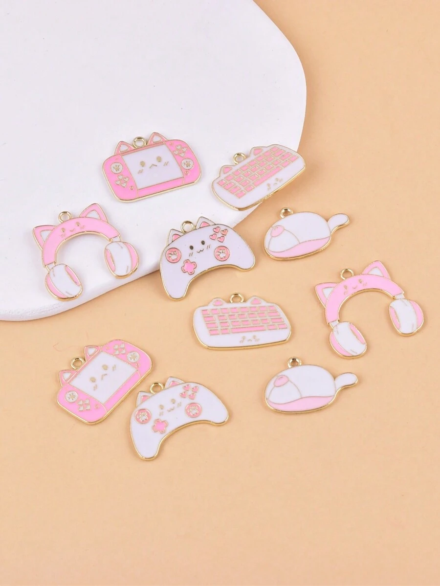 Pha trộn 10 cái/bộ Mặt trăng mặt trời Mèo Hợp kim kim loại Vật rủ xuống Thủ công Đồ trang sức Thiết kế DIY Làm - Nhiều màu - Xem 1