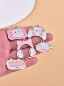 Pha trộn 10 cái/bộ Mặt trăng mặt trời Mèo Hợp kim kim loại Vật rủ xuống Thủ công Đồ trang sức Thiết kế DIY Làm - Nhiều màu - Xem 4